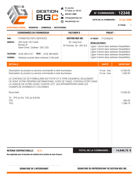 SAGE 50 | BON COMMANDE | # M3CT03-2