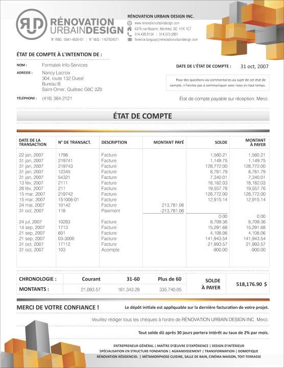 SAGE 50 | ÉTAT DE COMPTE | # M4CT02X-4