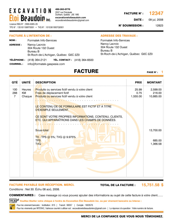 SAGE 50 | FACTURE | # M5CT02-1