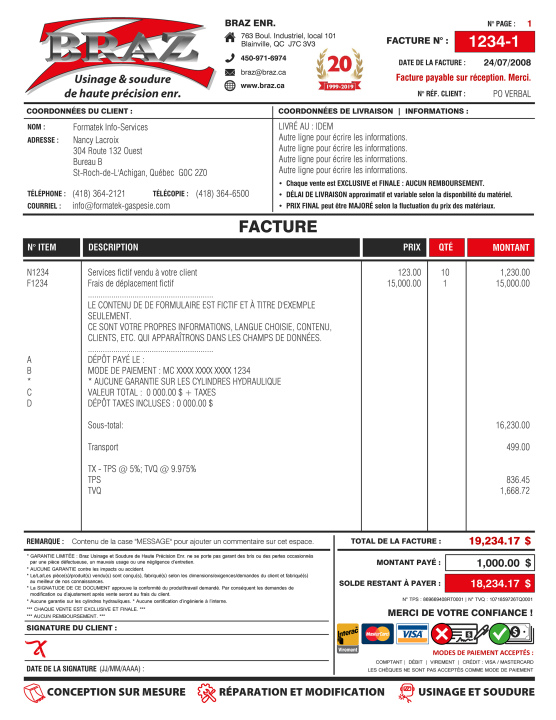 SAGE 50 | FACTURE | # M3CT05-1