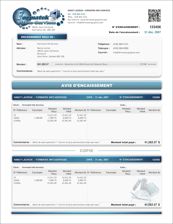 SAGE 50 | AVIS D'ENCAISSEMENT | # M1SE02-4
