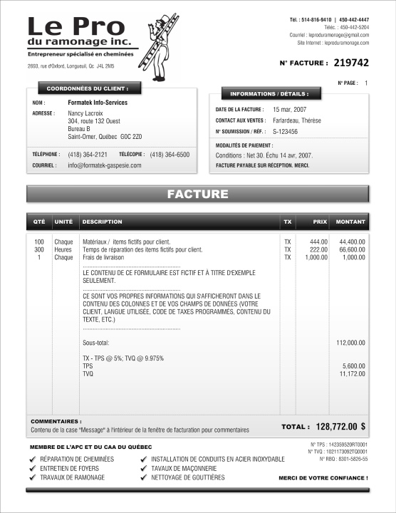SAGE 50 | FACTURE | # M1CT01-1