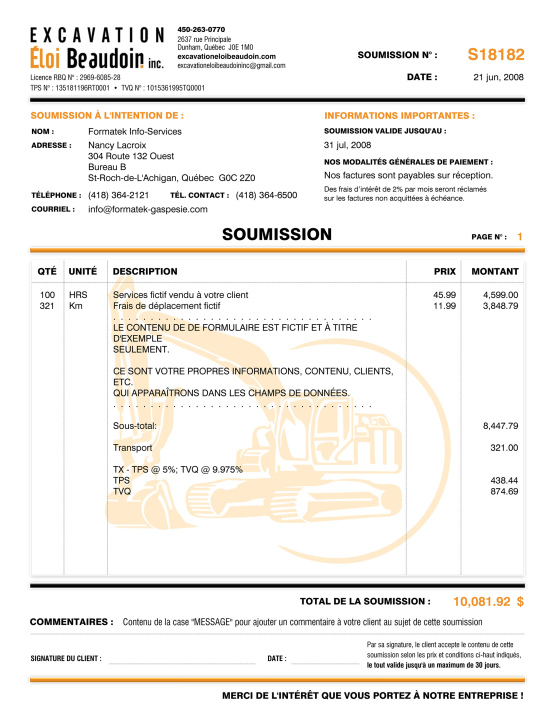 SAGE 50 | SOUMISSION | # M5CT02-2