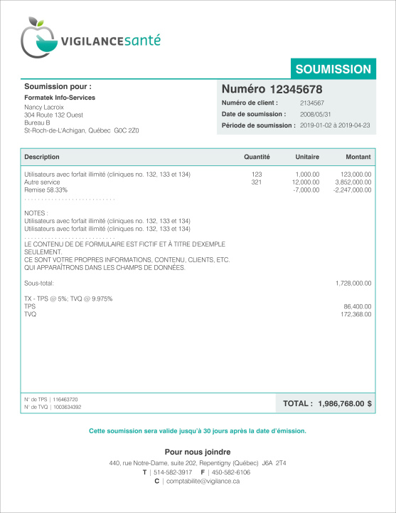 SAGE 50 | SOUMISSION | # M3SE06X-3