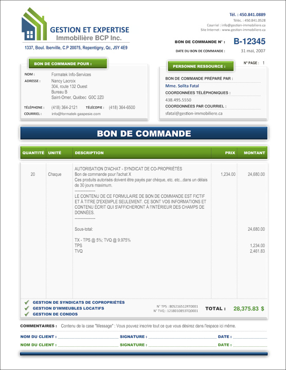 SAGE 50 | COMMANDE (SOUMISSION) | # M1SE10-2